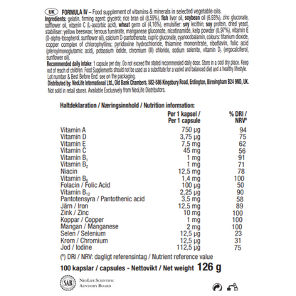 Formula 1V Food Supplement