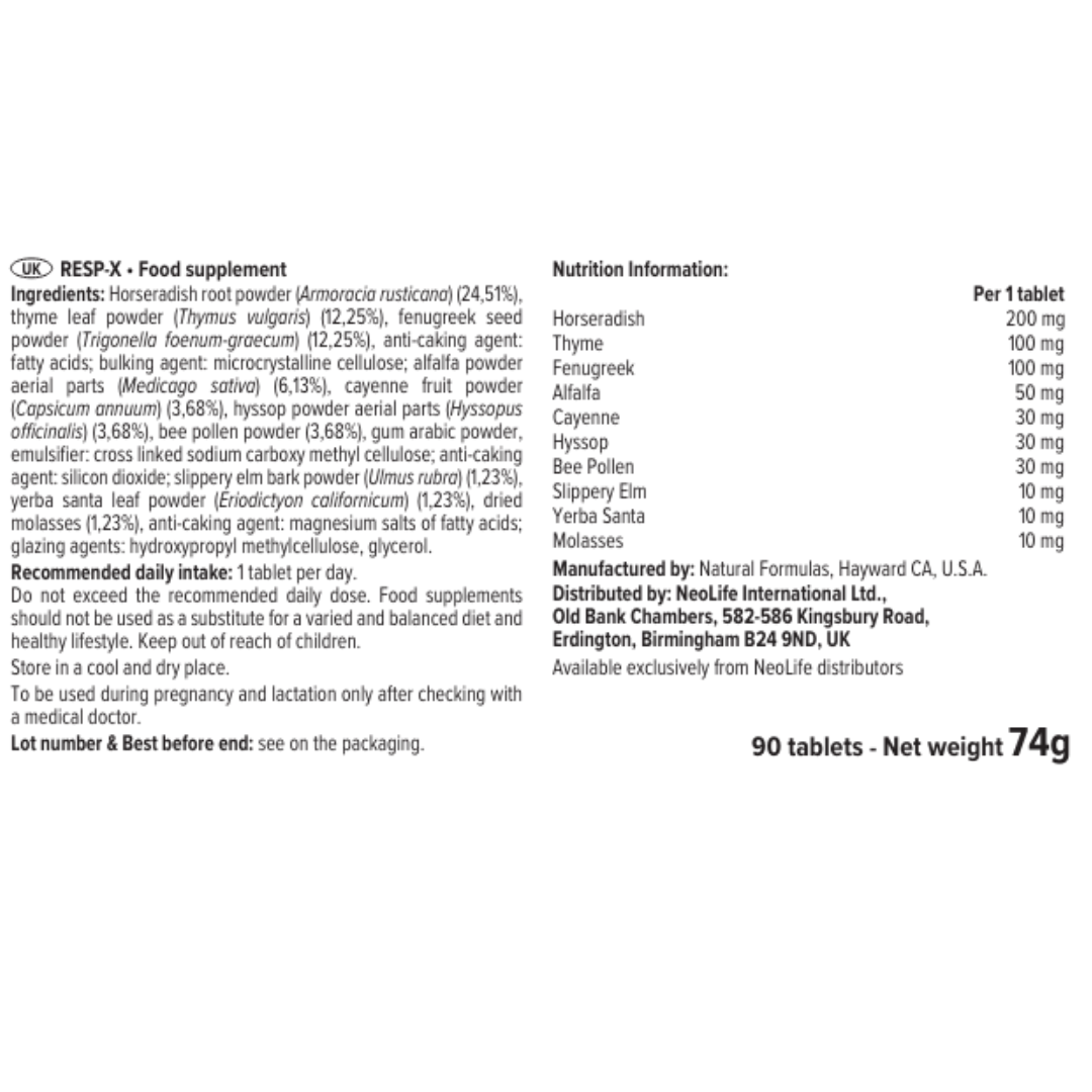 Resp-X Food Supplement
